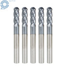 5 PCS 1/4" 4 Flute Ball Nose Carbide End Mill TIALN Coated