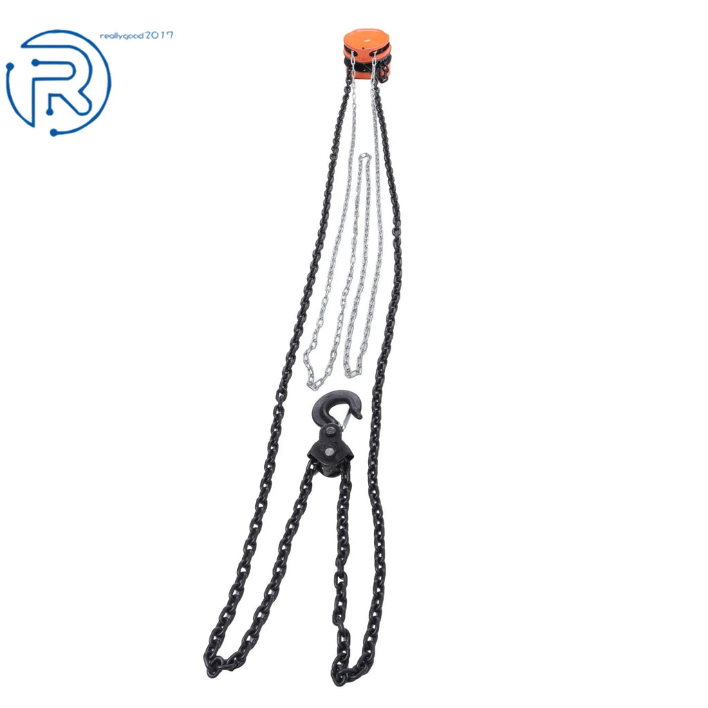 3 Ton Manual Chain Hoist with 2 Hooks and 10' Lift