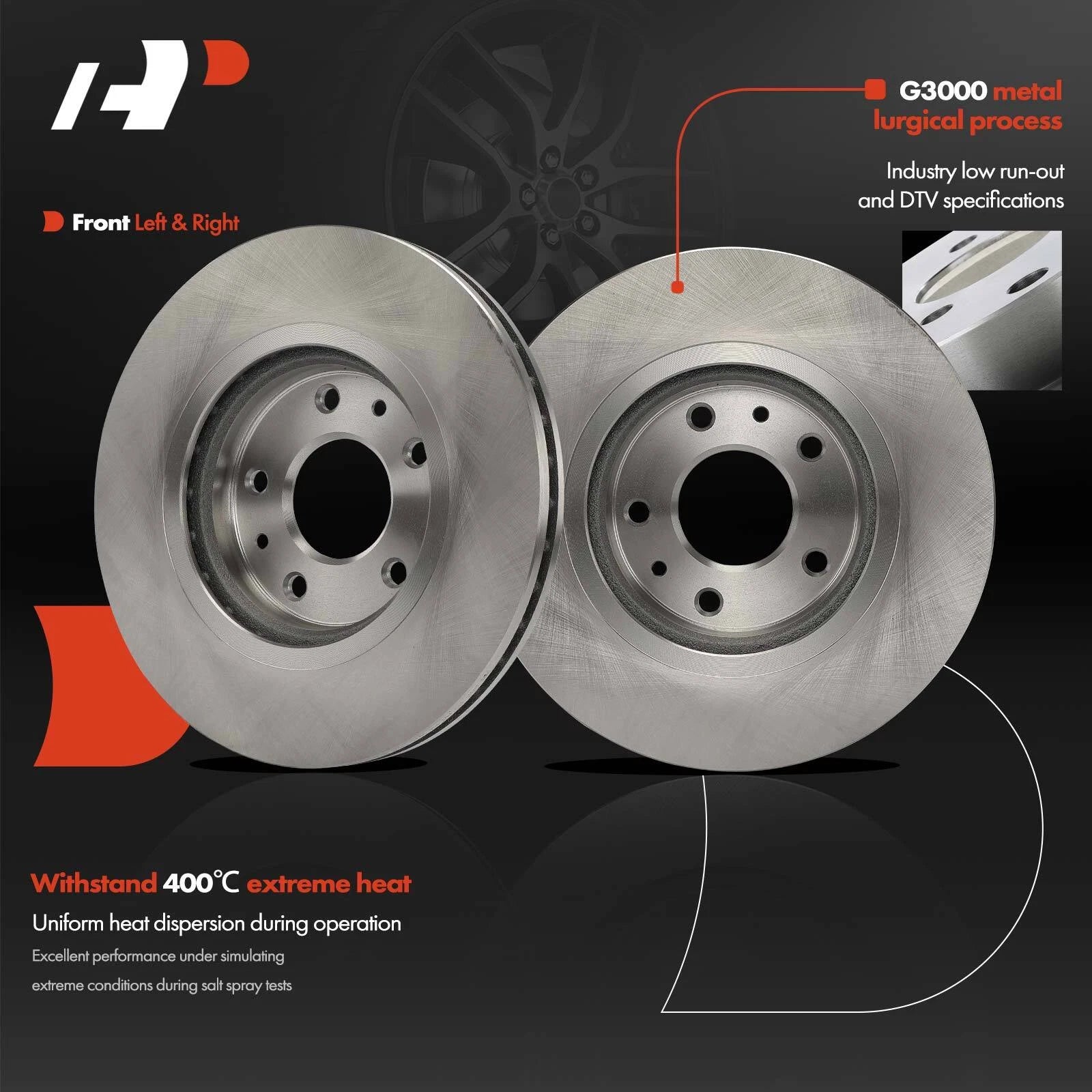 Front Disc Brake Rotors & Pads for Nissan Rogue/Rogue Sport (2014–2020)