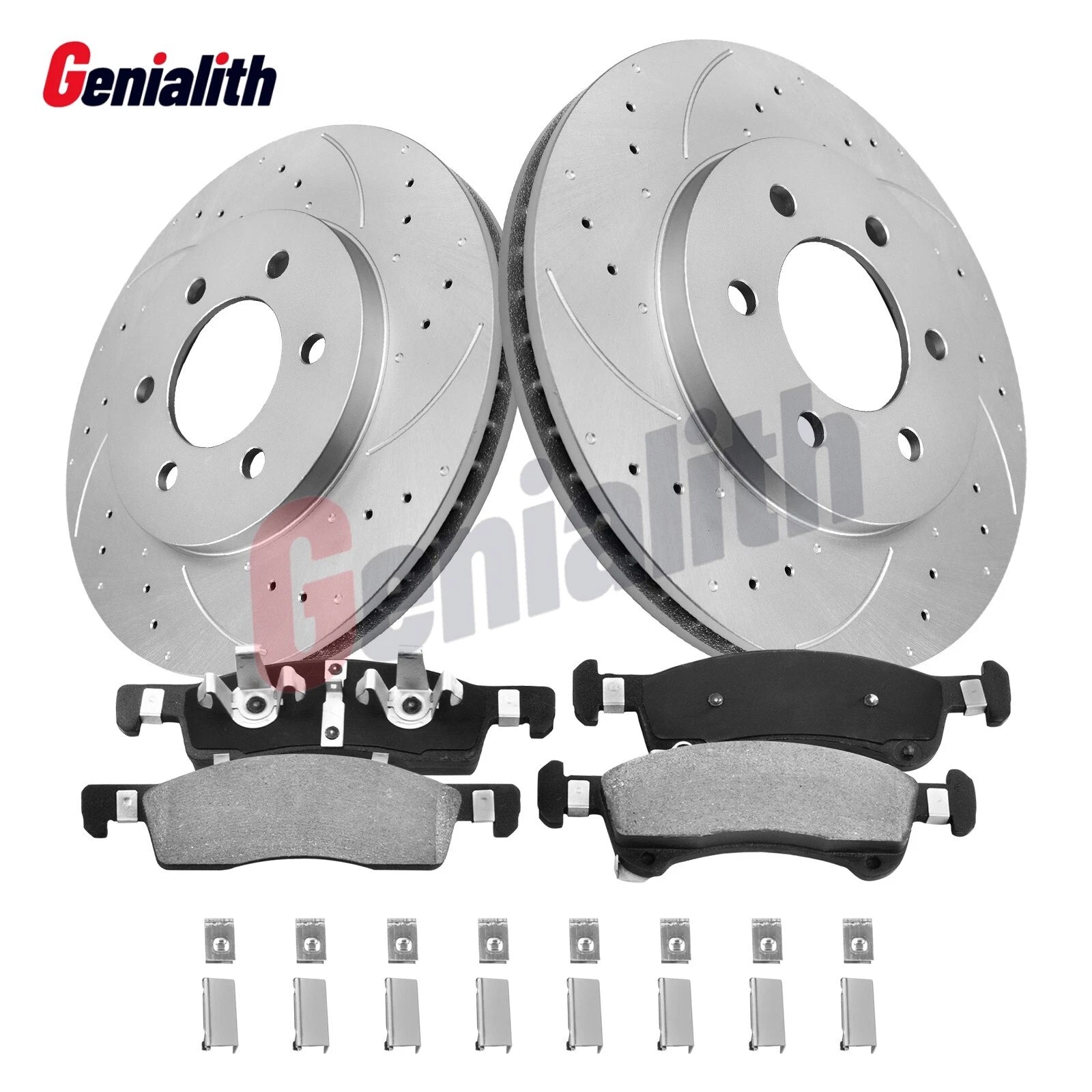 Front Drilled Rotors + Ceramic Brake Pads for Ford Expedition (2003–2006)