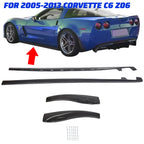 Set of 2 Side Skirts & Mud Flaps for Chevy Corvette C6 (2005–2013)