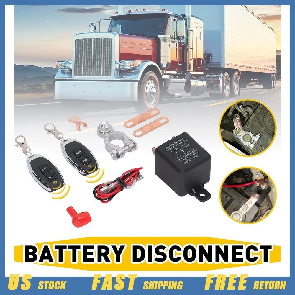 Dual Remote Wireless Battery Disconnect Relay Cut-off Switch 12V 120A