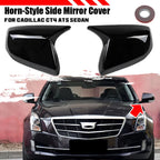 Pair Gloss Black Rearview Side Mirror Cover Cap Trim for Cadillac CT4 (2020–2024)