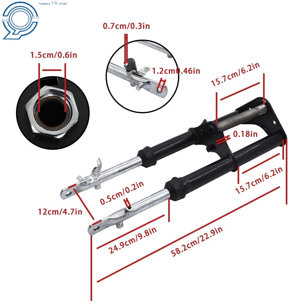 Complete Front Forks Suspension for Honda CRF50 XR50 (2004-2023) Black
