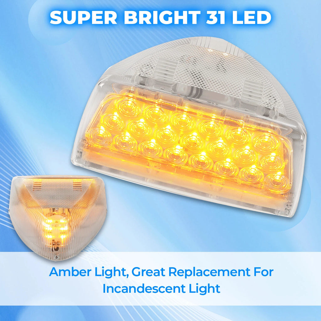 Pair of 31 LED Turn Signal Lights for Peterbilt 379 359 (LED, Amber/Clear)