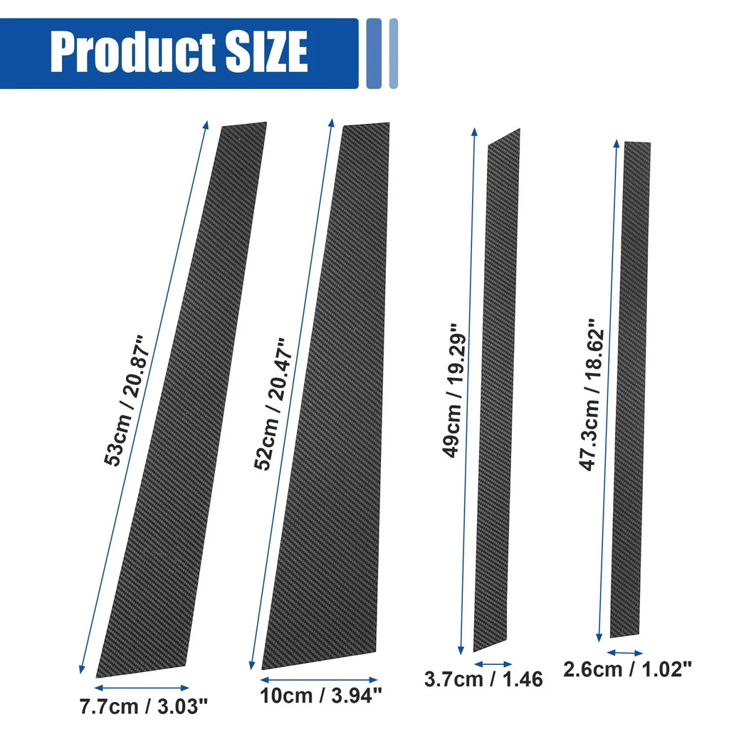 Gloss Carbon Pattern Pillar Post Cover Trim for BMW X5 (2007 - 2014)