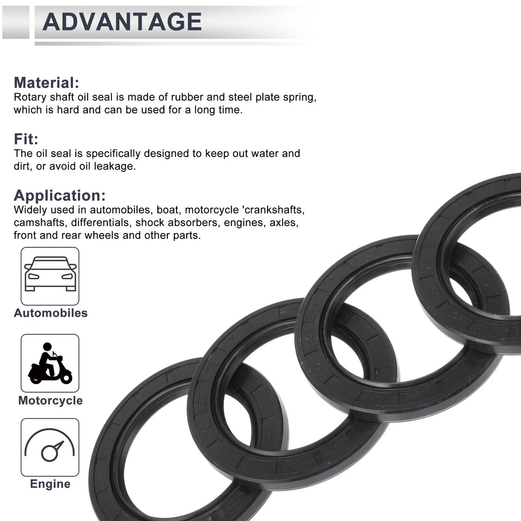 Set of 5 Oil Seal Rotary Shaft Seal NBR Rubber 50x72x7mm