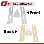 Set of 6 Door Pillar Window Trim for Ford Escape (2008–2012) Silver Tone