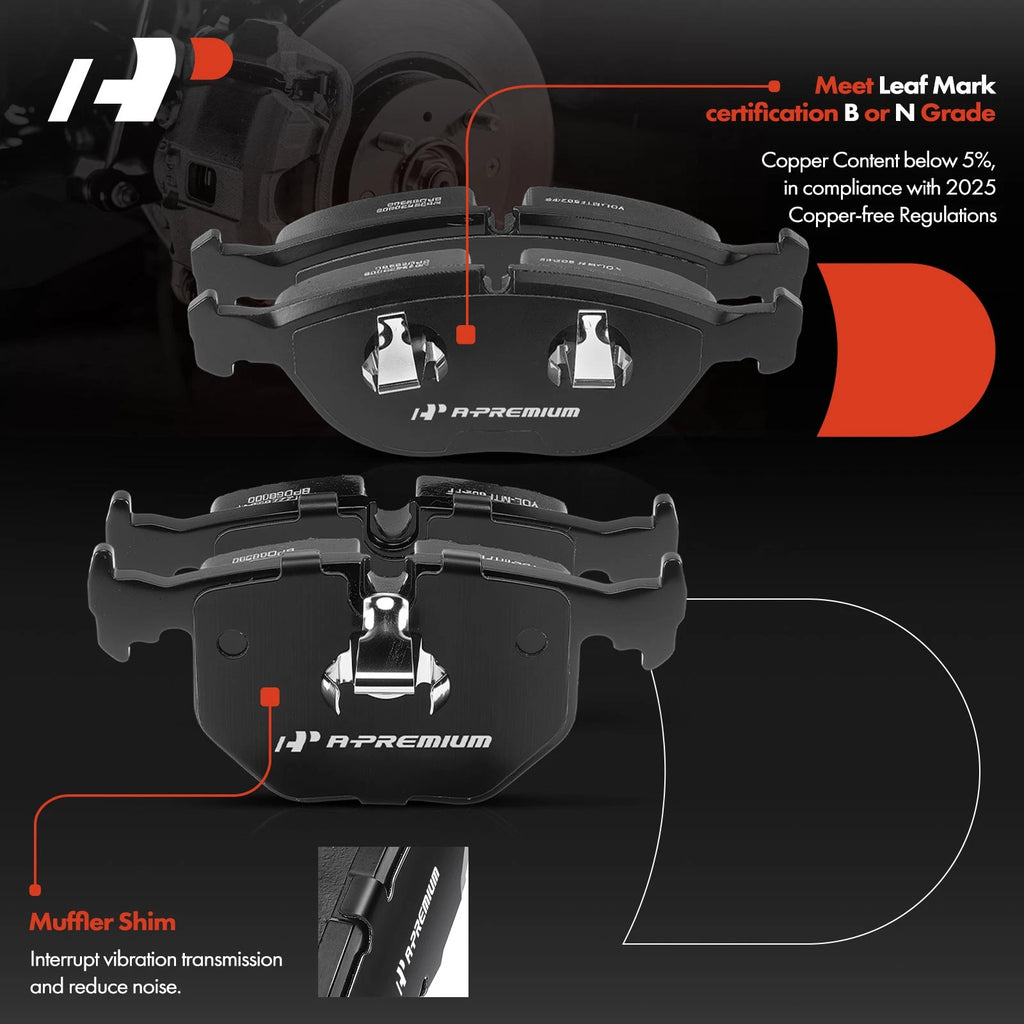 8x Front & Rear Ceramic Brake Pads for BMW 750iL (1995-2001)
