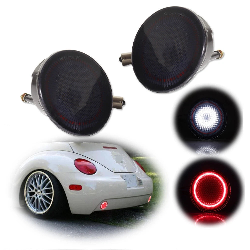 Set of 2 LED Reverse Backup Lamps for VW Beetle (1998–2005) Smoked Red/White