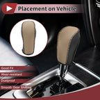 1Pc Gear Shift Knob Cover for Ford Fiesta (2011–2019) Beige Faux Leather