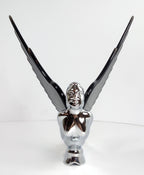 Hood Ornament Flying Goddess Chrome with Black Wings for Universal Models