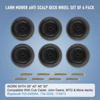 Set of 6 Heavy Duty Mower Deck Wheels for RZT50 RZT54 LT1050 SLT1554