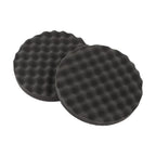 2 x Black Round Foam Compounding Polishing Pad Single Sided Flat Back