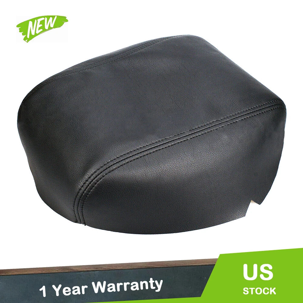 Black Leather Center Console Lid Armrest Cover for Ford Explorer (2011–2018)