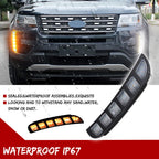 White DRL & Sequential Amber Signal LED Light for Ford Explorer (2016–2019)