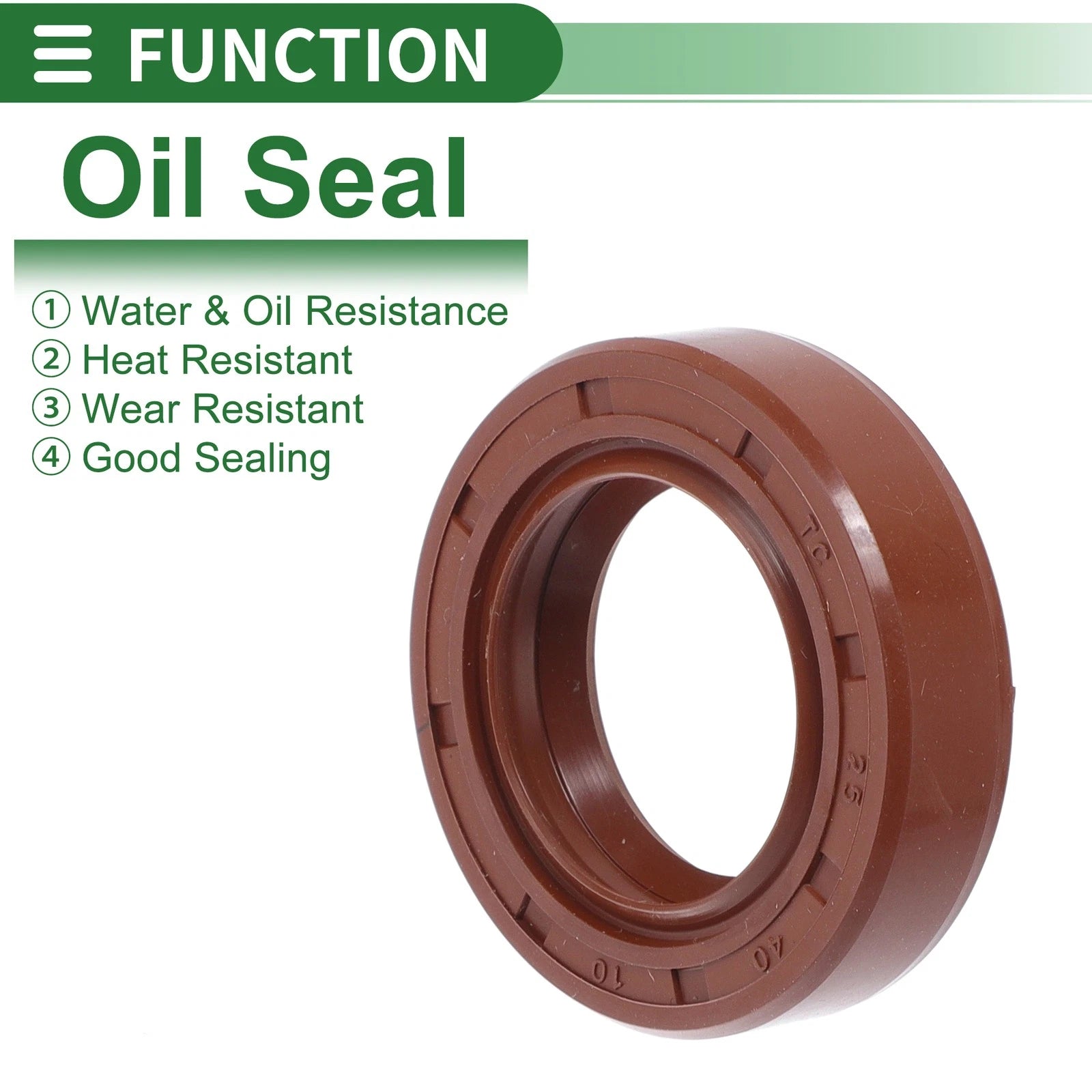 Set of 5 Oil Seal Rotary Shaft Seal FKM Rubber 25x40x10mm