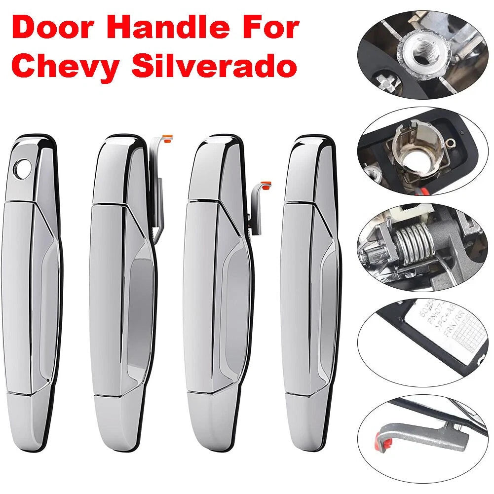 Chrome Exterior Door Handles for Chevy Silverado HD (2007-2014)