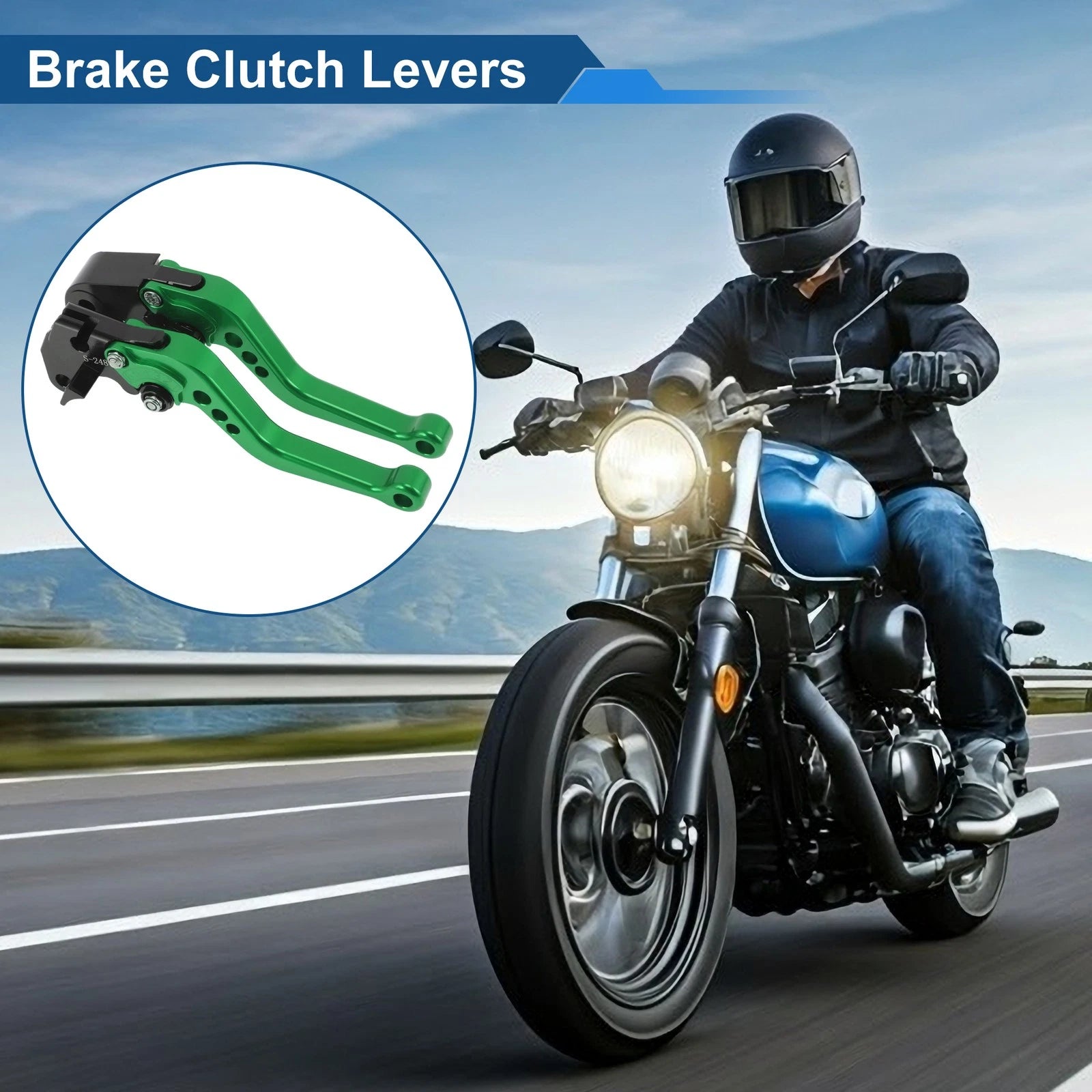 Adjustable Short Brake Clutch Levers for Suzuki GSXR750 (2004–2005) Green 1 Pair