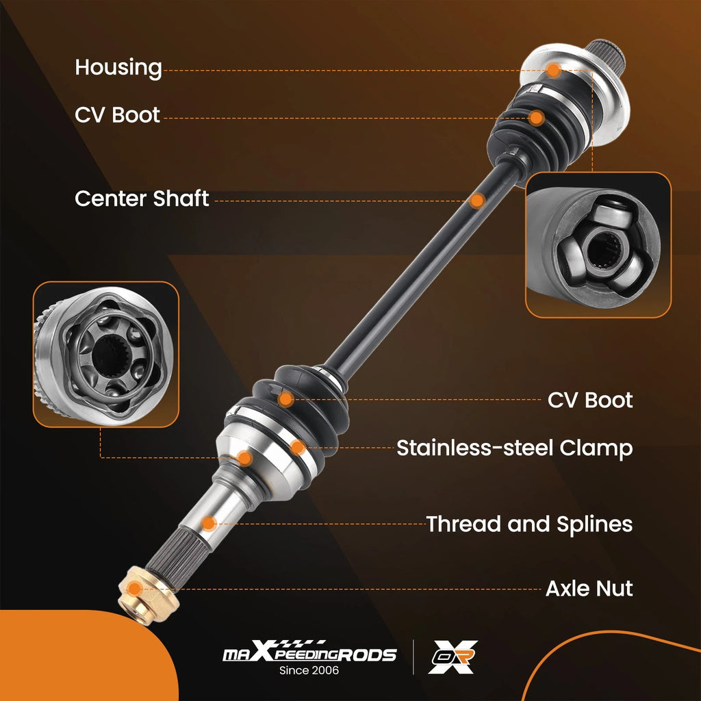 2x Rear Left & Right Side CV Axle for Yamaha Rhino 450 660 (2004–2009)