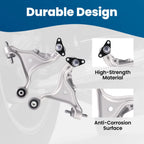 14PC Front Lower Control Arms w/ Ball Joints Tie Rod End for Volvo S80 (2001–2006)