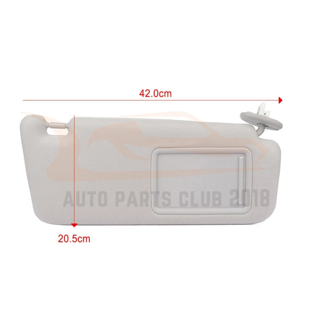 Passenger Right Sun Visor for Toyota Venza (2009-2016) Light Gray