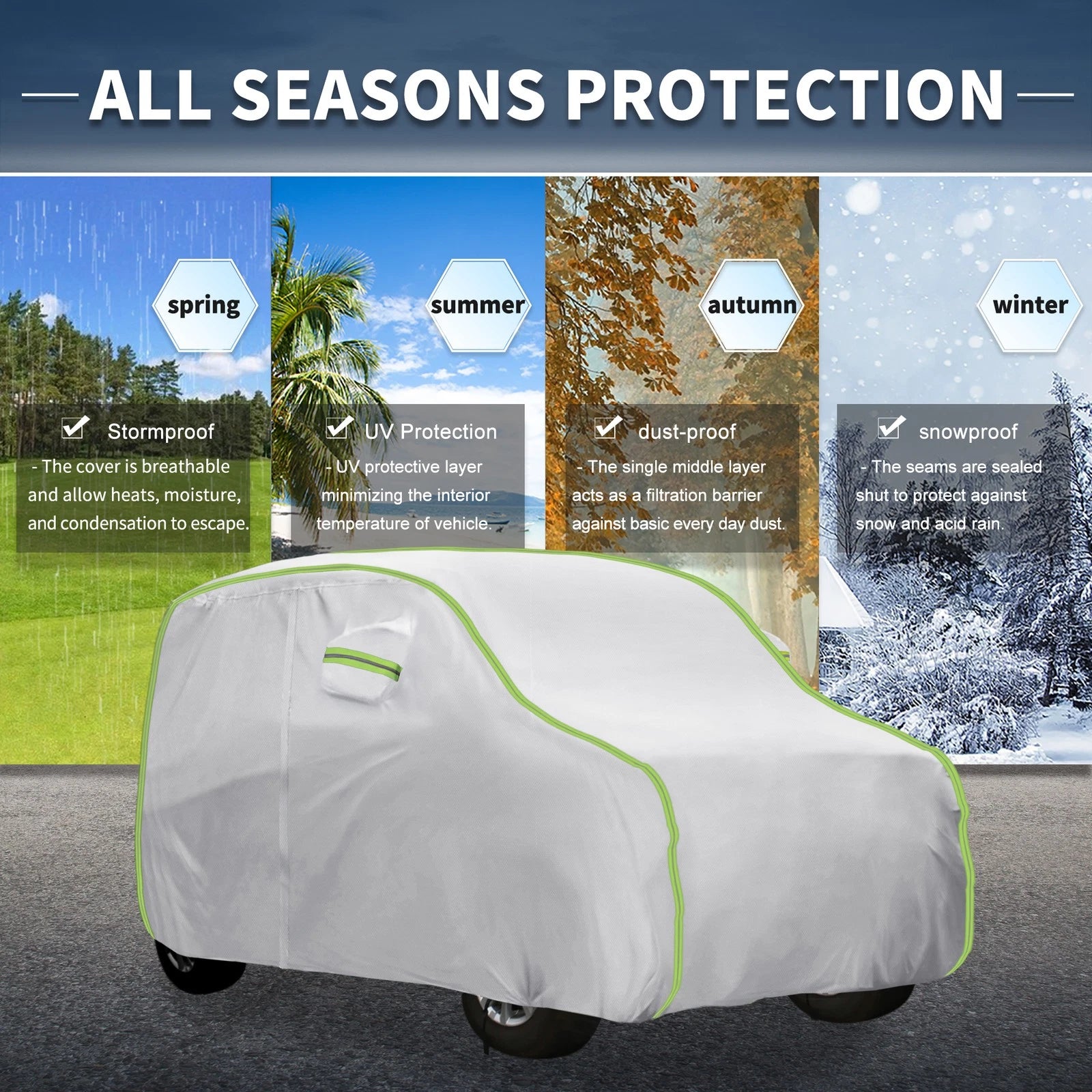 Waterproof Car Cover with Hook for Nissan Sakura Dayz (350x148x145cm)