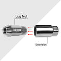 Set of 20 M12X1.5 Silver JDM Open End Bulge Hex Wheel Lug Nuts + Extension 25mmx44mm