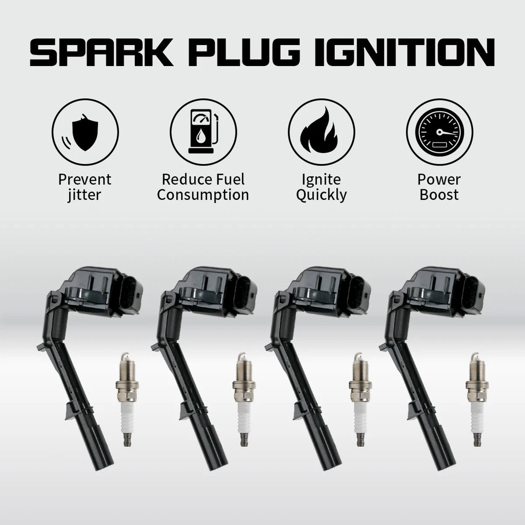 4X Ignition Coil & Iridium Spark Plug for Mercedes Benz C300 CLA250 (2015–2020)