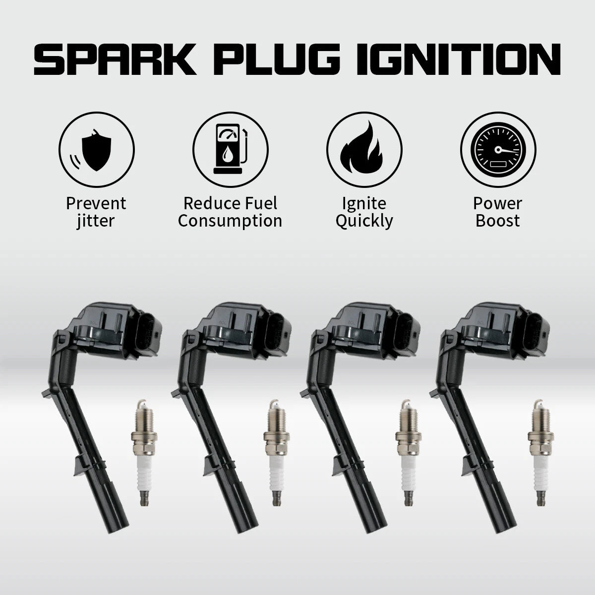 4X Ignition Coil & Iridium Spark Plug for Mercedes Benz C300 CLA250 (2015–2020)