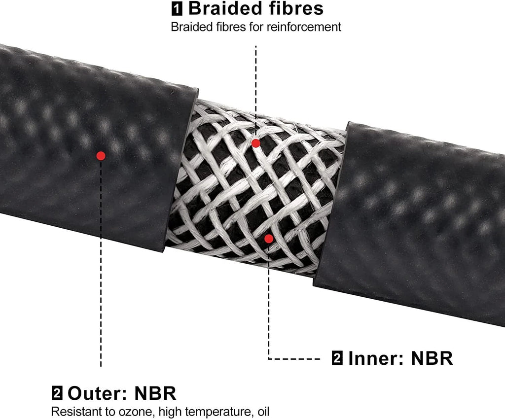 Fuel Line for Various Vehicles (25FT, 5/8" Diameter, NBR Rubber)