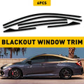 Set of 6 Black Chrome Delete Window Trim for Honda Civic (2016–2021)