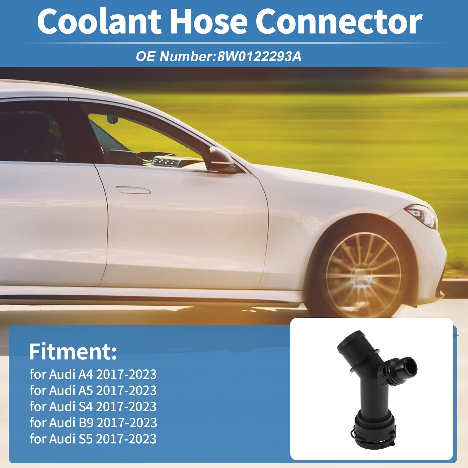 Engine Coolant Hose Connector for Audi A4 (2017–2023) No. 8W0122293A 1 pcs