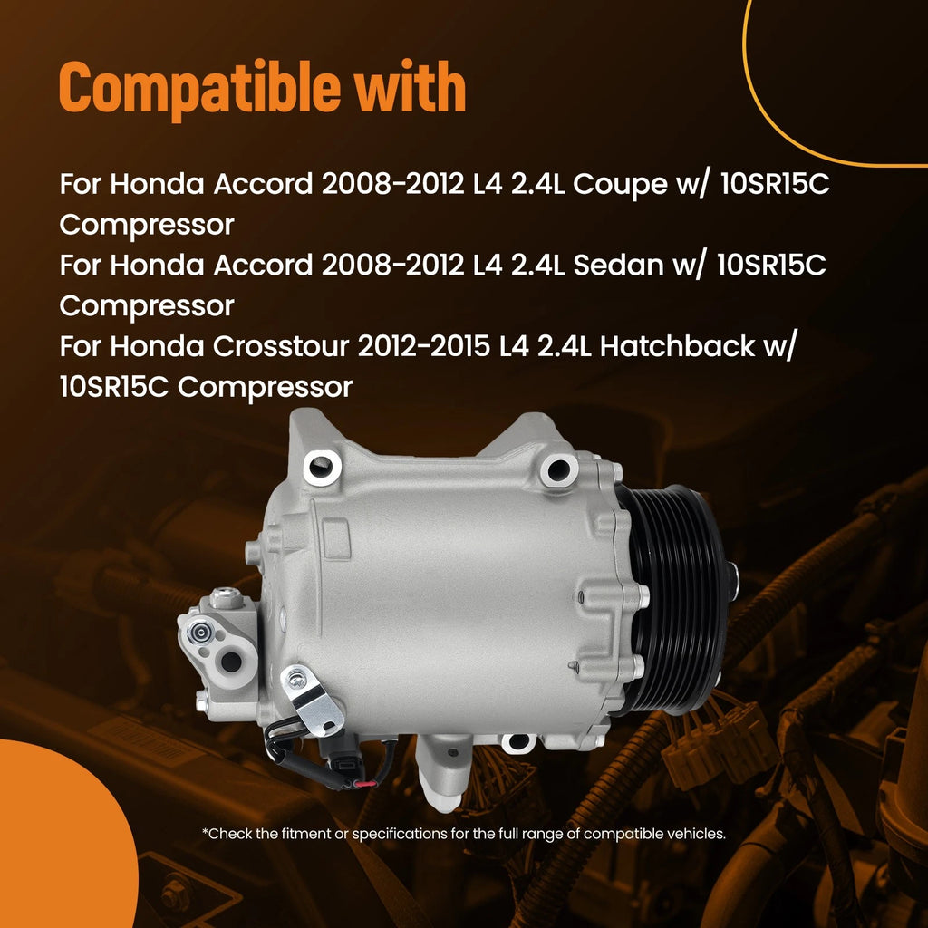 A/C Compressor with Clutch for Honda Accord Coupe L4 2.4L (2008-2012)