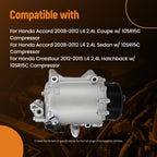 A/C Compressor with Clutch for Honda Accord Coupe L4 2.4L (2008-2012)