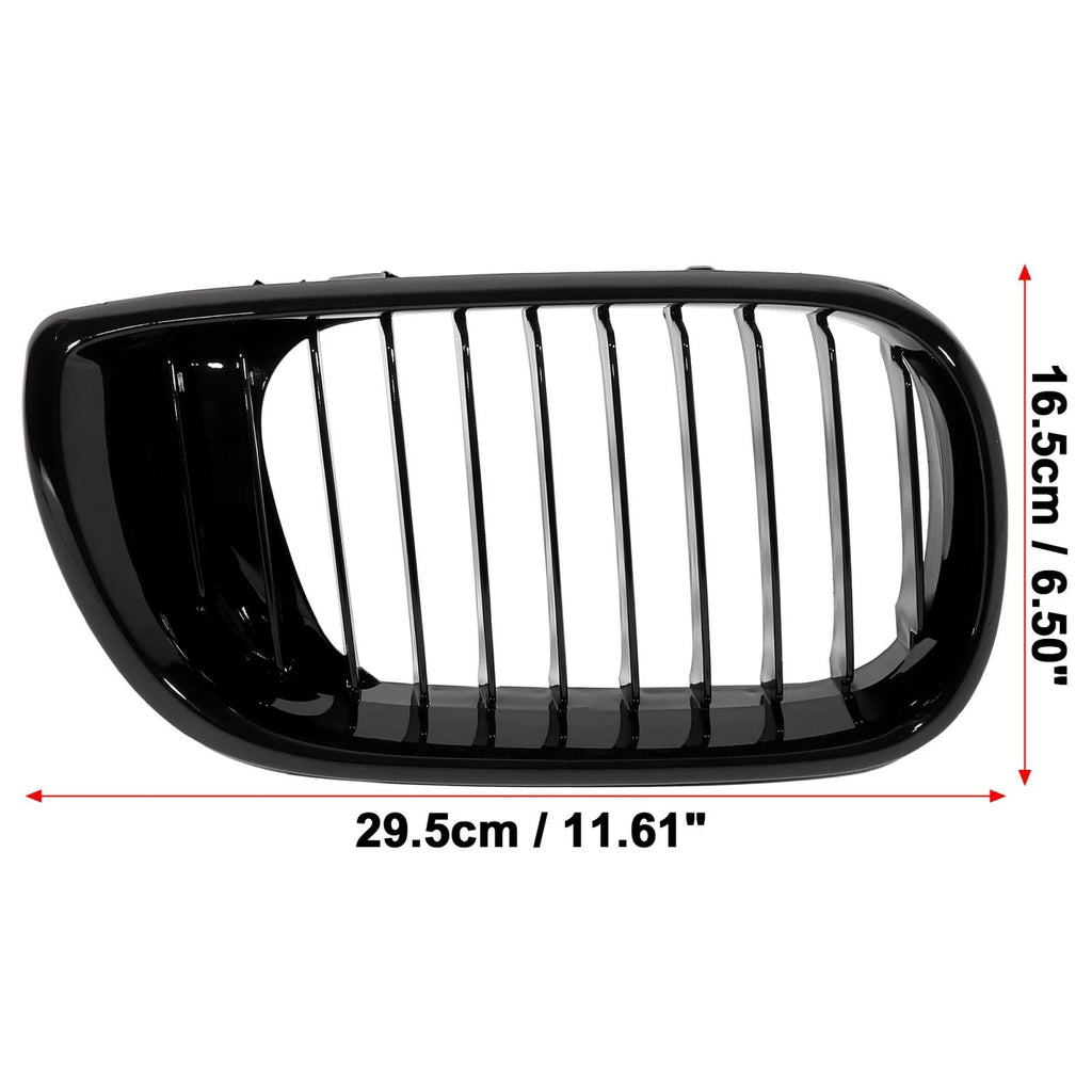 Pair Gloss Black Front Kidney Grille for BMW 3 Series E46 (2002–2004)
