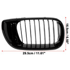 Pair Gloss Black Front Kidney Grille for BMW 3 Series E46 (2002–2004)