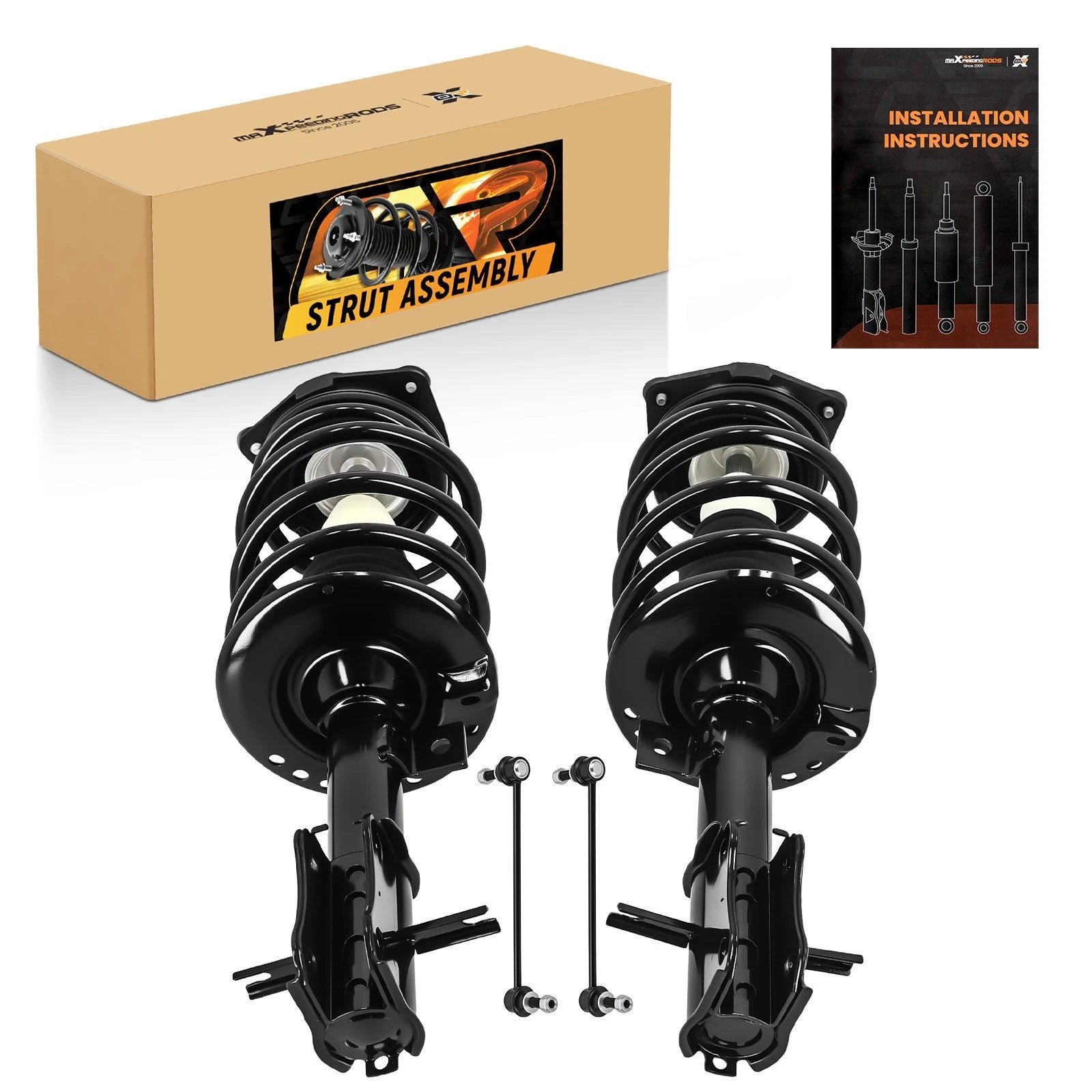 Front Struts w/ Coil Spring & Sway Bars for Nissan Sentra (2007–2012)