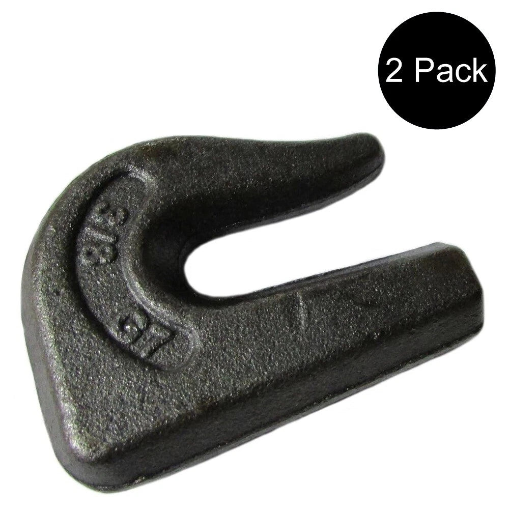 2X Weld On 3/8" Grab Chain Hooks for Bucket Trailer Rigging (G70)