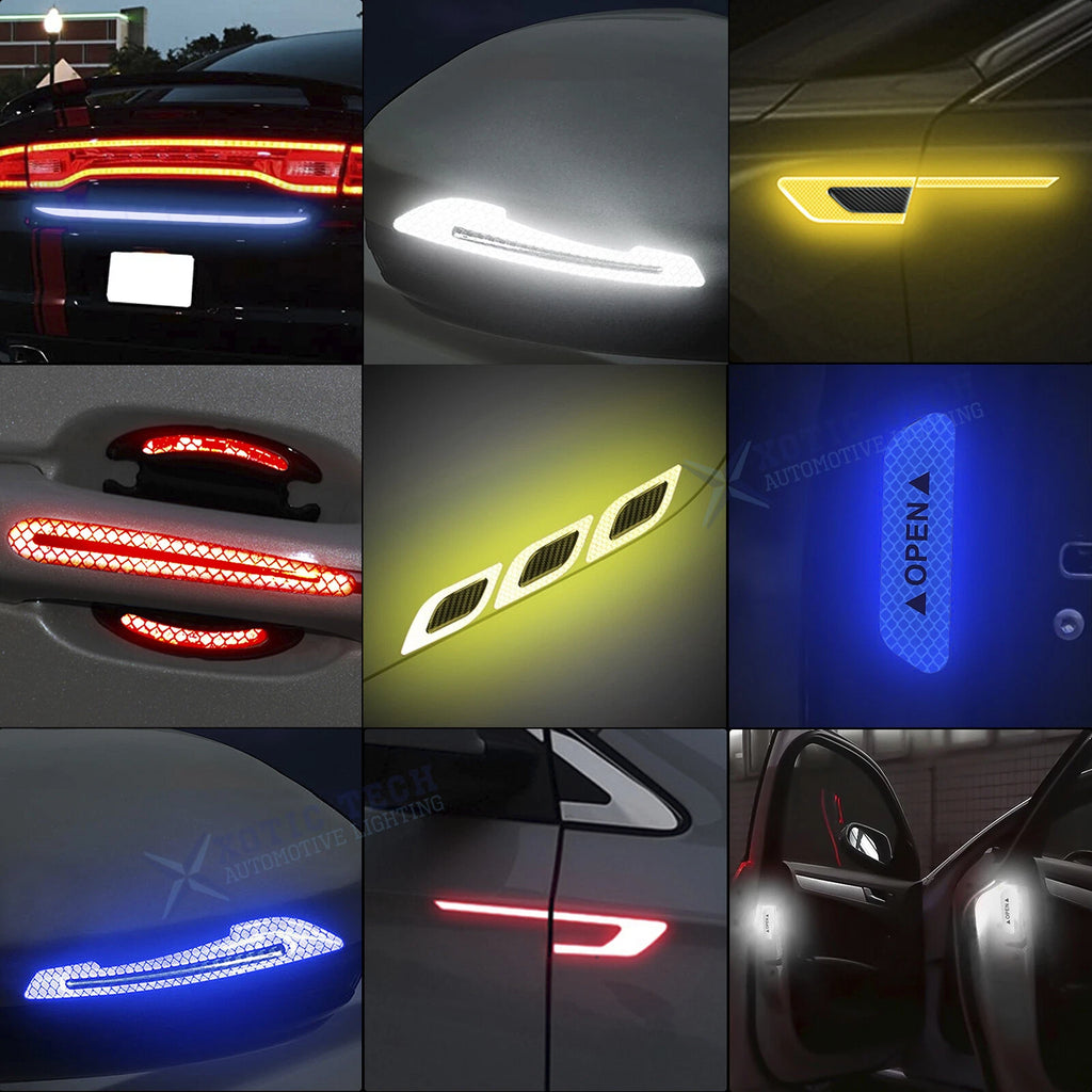 Reflective Safety Tape Sticker for Car Side Mirror Door Handle Bumper Fender (—)