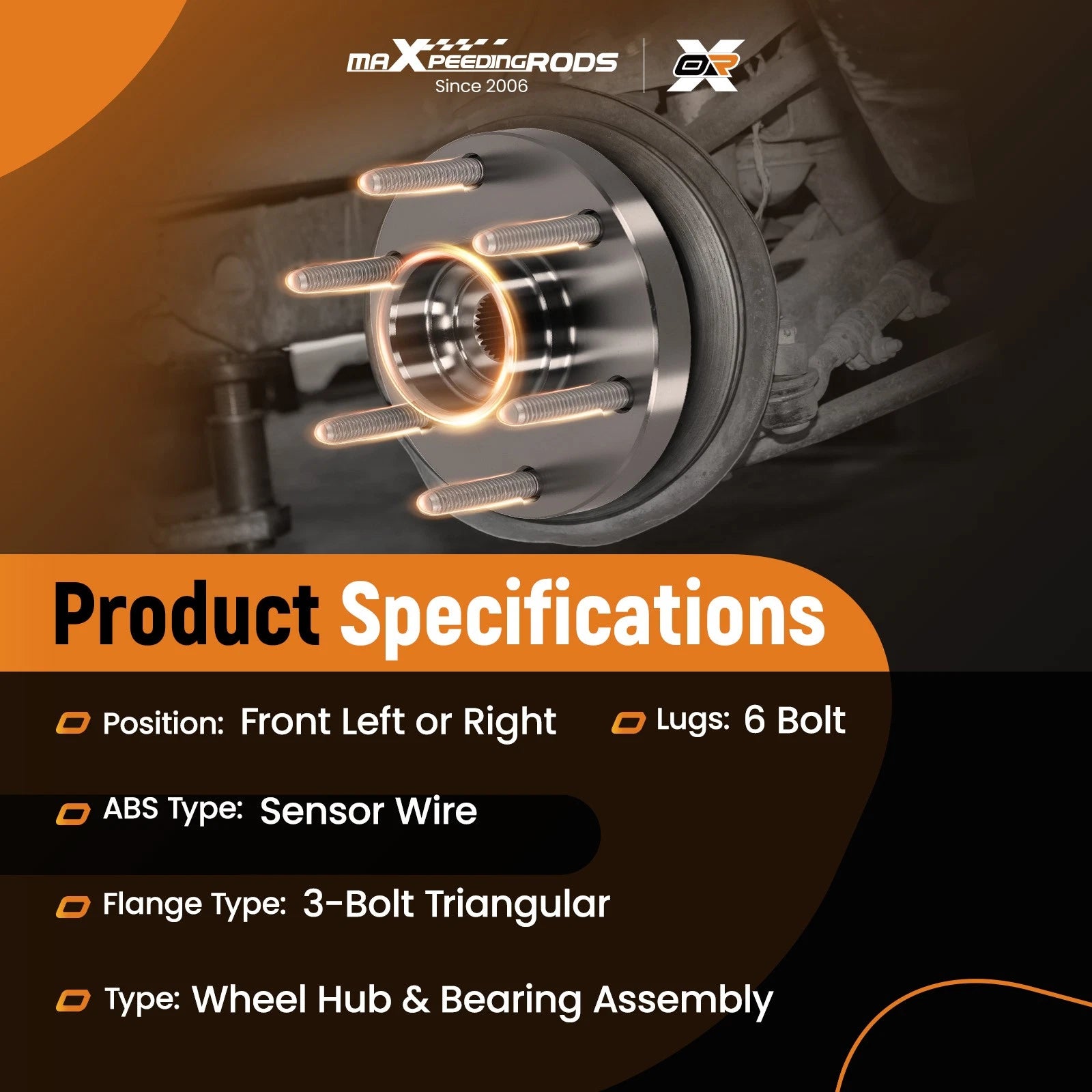 Front Wheel Hub & Bearing Kit for Infiniti QX56 Nissan Armada (2004–2007) 515066