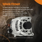210 Amp Alternator for BMW 328i F30 428i F32 528i F10 (2012–2016) 12317605061