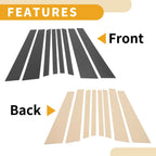 8 x Car Pillar Window Trim Covers for BMW X5 (2014-2018) Black Carbon Fiber