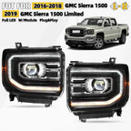 Full LED Projector Headlight Set for GMC Sierra 1500 (2016–2018)