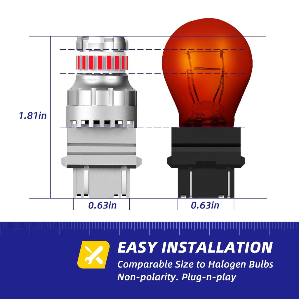 2X 3157 3156 LED Strobe Brake Light Bulb for Tail Light