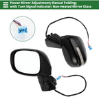 Left Side Door Mirror for Honda Civic (Manual Folding, Gloss Black)