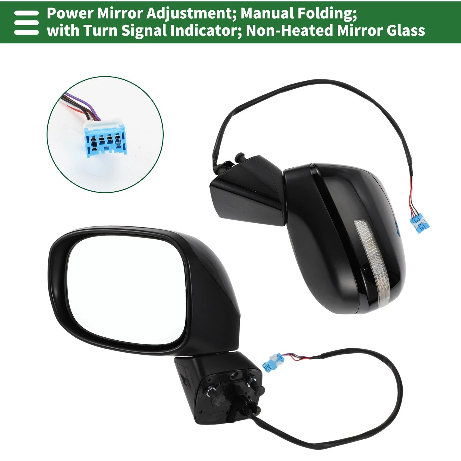Left Side Door Mirror for Honda Civic (Manual Folding, Gloss Black)