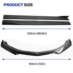 Front Bumper Lip Kit & Side Skirt for Camaro SS (2016–2024) Carbon Fiber