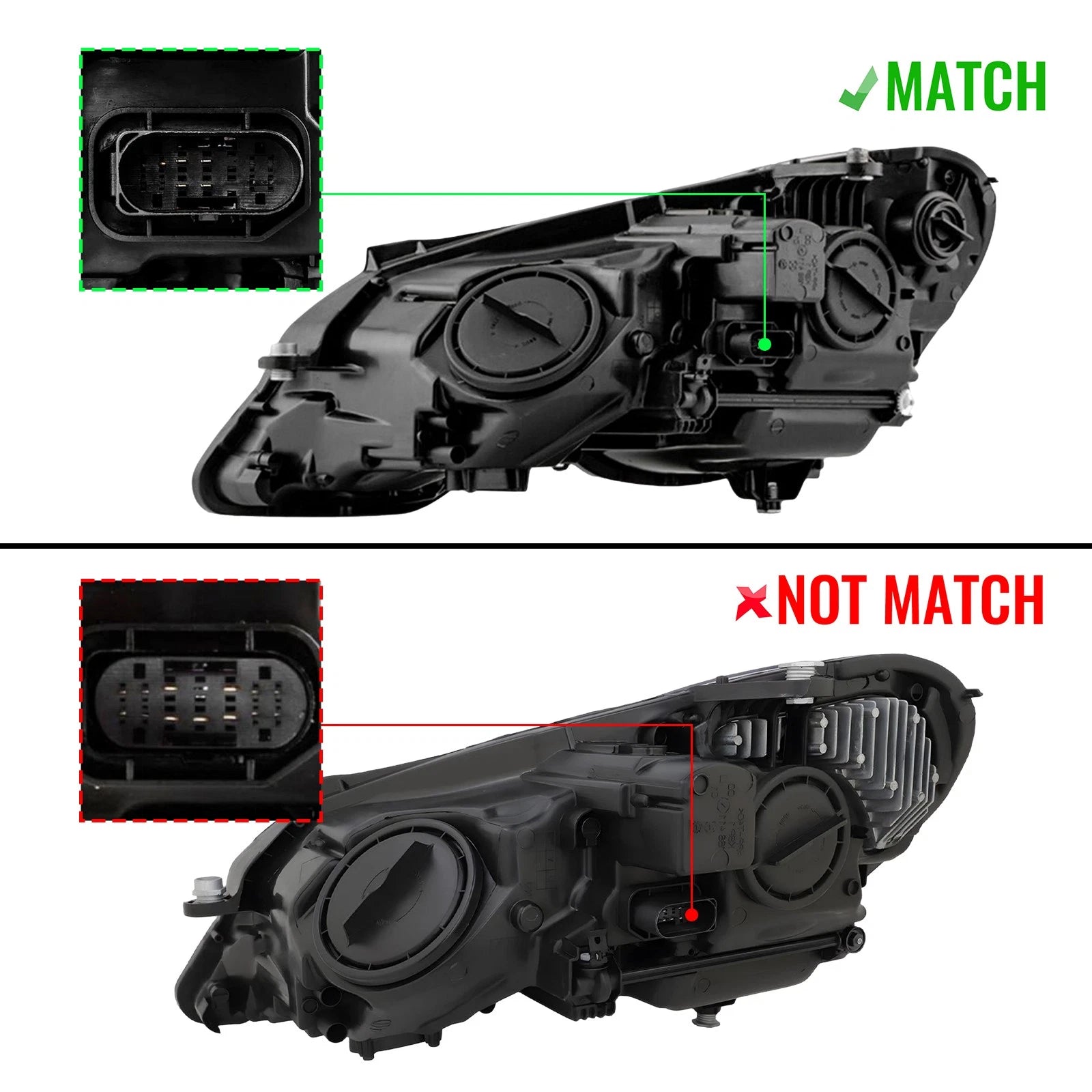 Halogen Headlight Right with Bulbs for Mercedes Benz W212 E350 E550 (2010–2013)