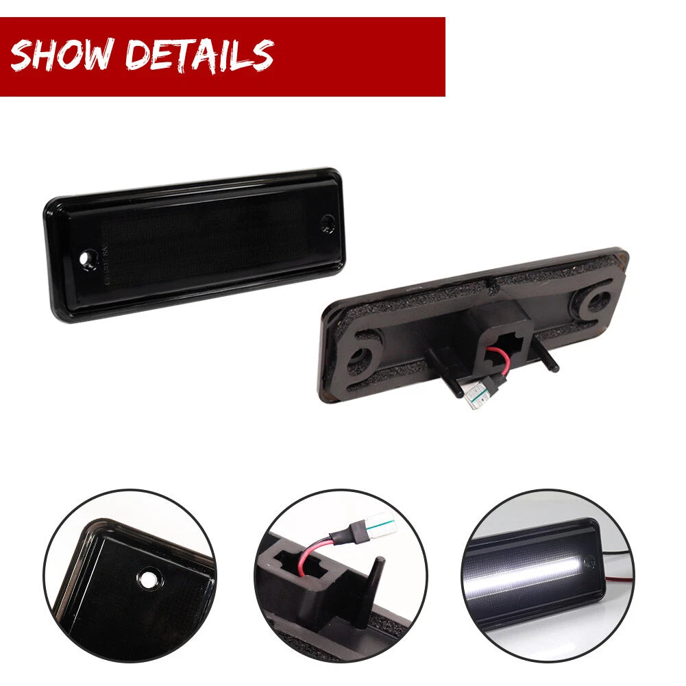 2X Smoked White LED Rear Side Marker Lights for El Camino & Caballero (1978–1987)